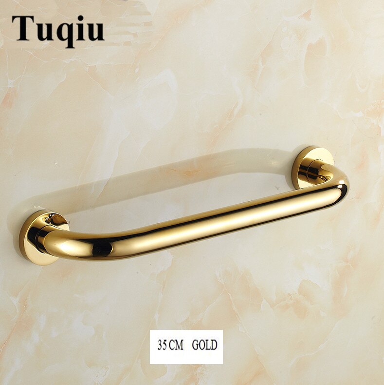 30-50cm guld/roséguld/krom mässing badrumsbadkar ledstång säkerhetshandtag för äldre badrumshandtag armstöd handstång: 35cm guld