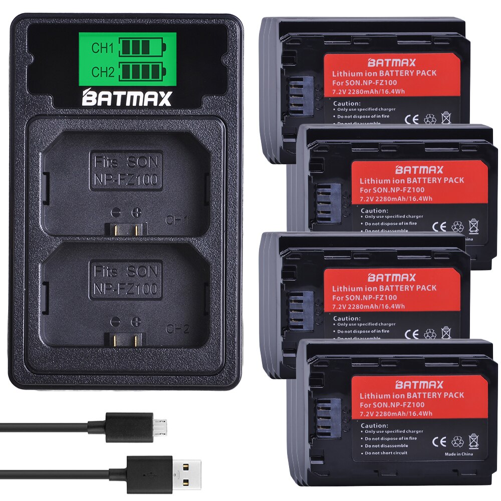 Bateria 2x2280mah para sony, carregador usb duplo com lcd e entrada usb tipo c para sony a9, a7riii, a7r3