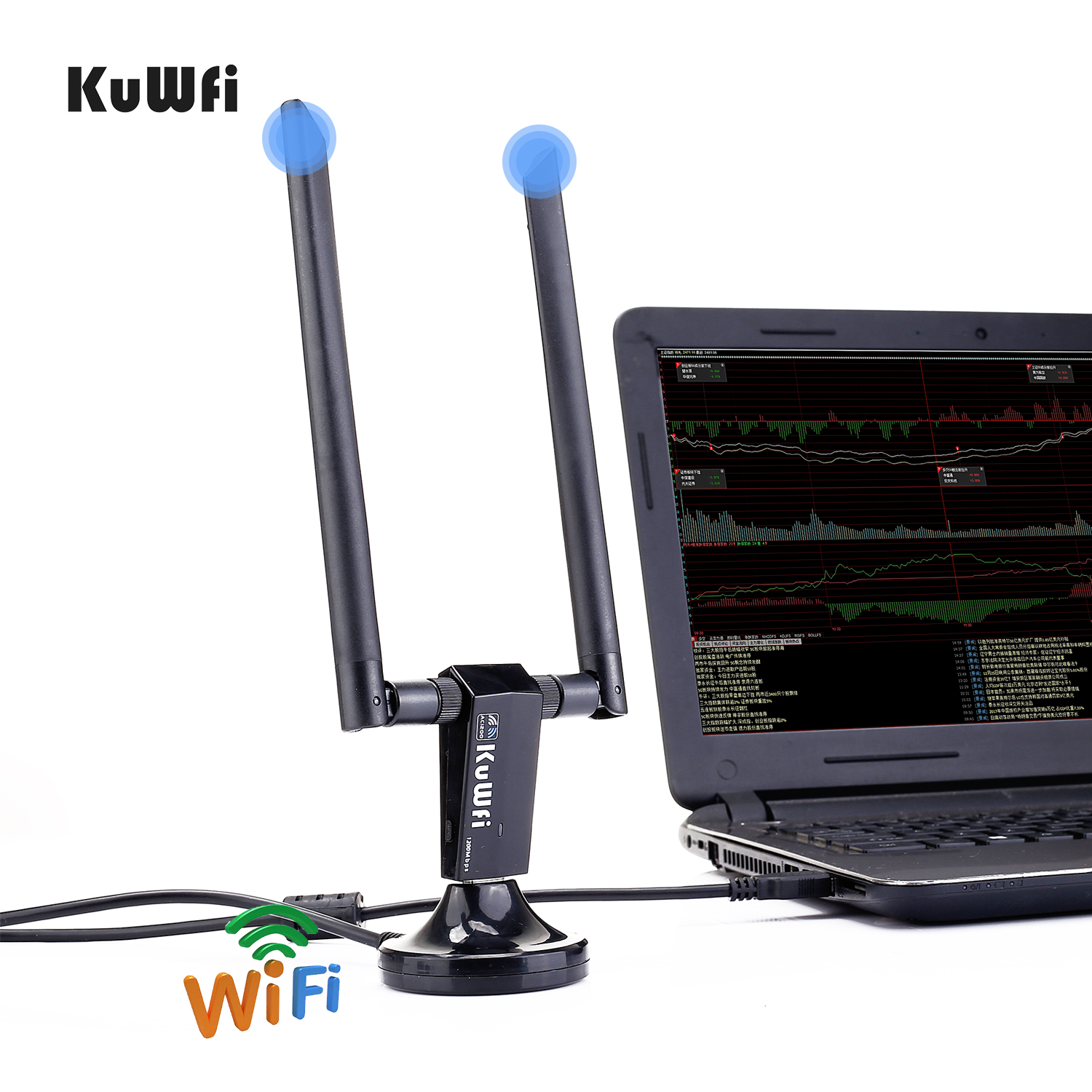 KuWFi mini USB3.0 Wifi Adapter 1200Mbps 5dBi Antenne PC USB Wi-fi Empfänger Dual Band High Speed Drahtlose Netzwerk Karte