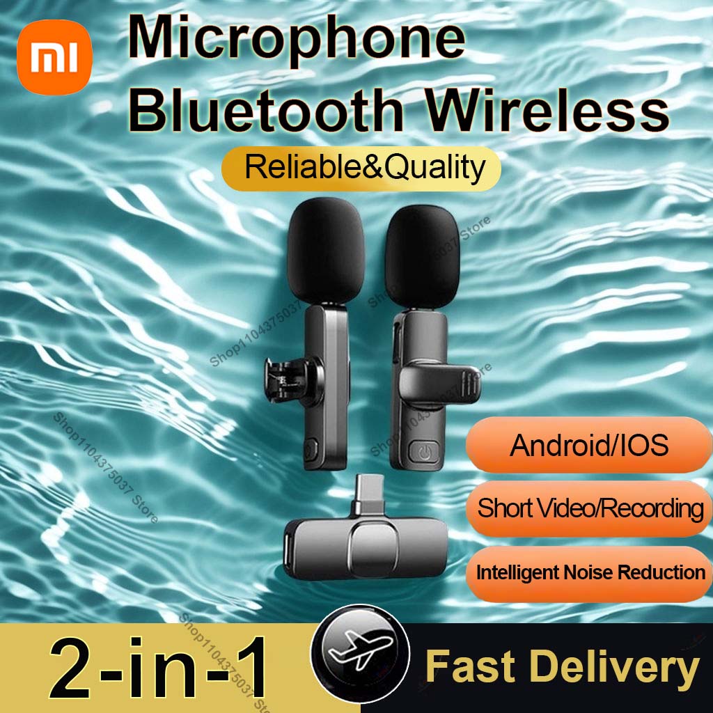 Xiaomi Microfono wireless Bluetooth portatile K9 2.4G Registrazione audio video per Iphone Android Microfono per telefono da gioco dal vivo all'aperto Nuovo