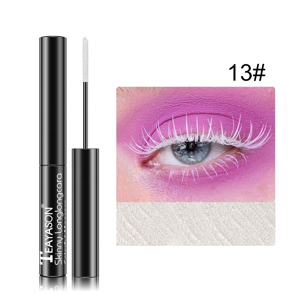 Kleur Mascara Waterproof Langdurige Blauw Groen Rood Zwart Wit Kleur Mascara Curling Verlenging Wimpers: 13