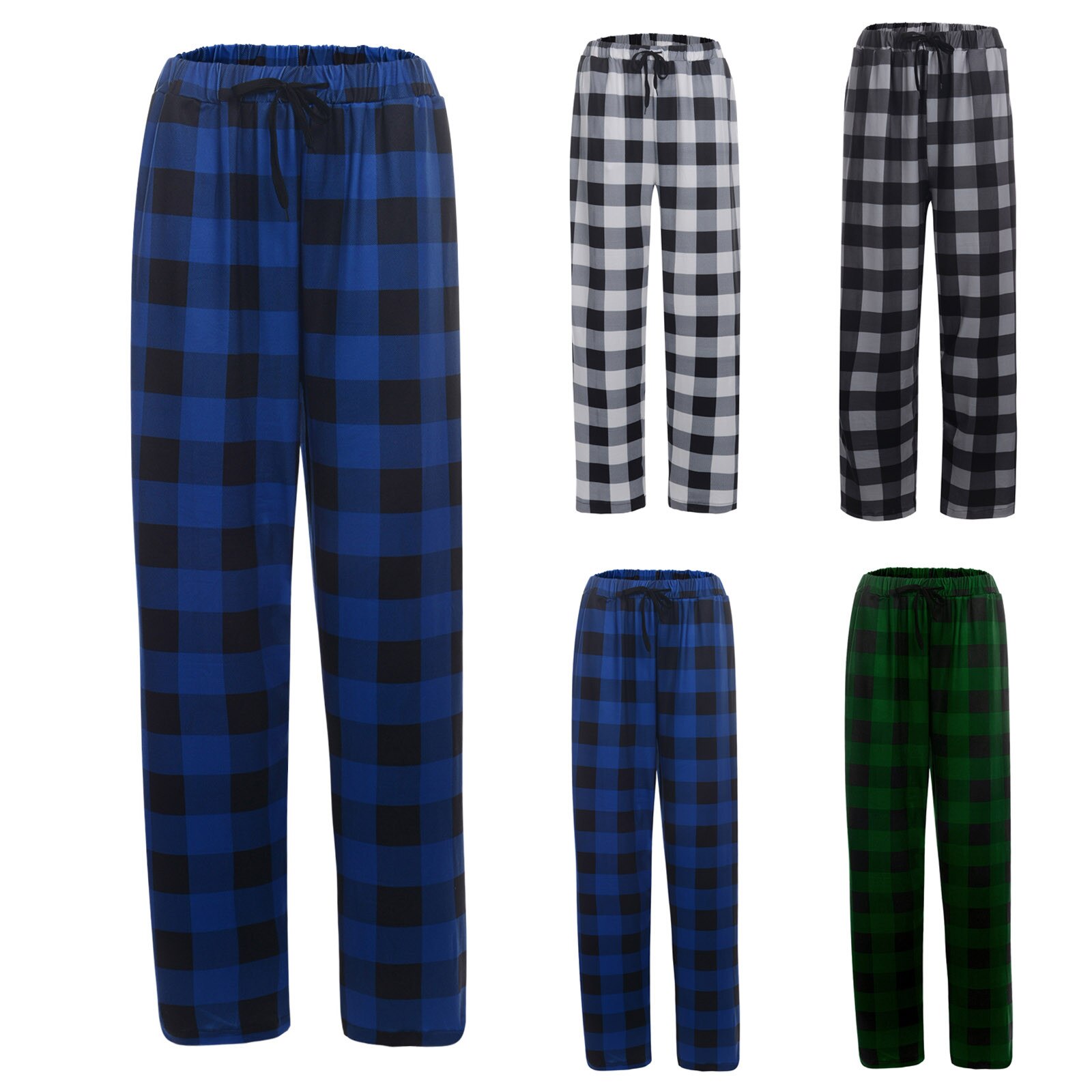 Winter Sleep Bottoms Homewear Vintage Nachtkleding Broek Voor Mannelijke Plaid Pyjamabroek Voor Adluts Woninginrichting Katoen Broek