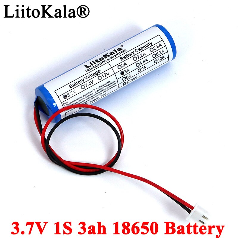 3.7V 18650 Lithium Battery Pack 1S1P 3000mAh Fishi... Grandado