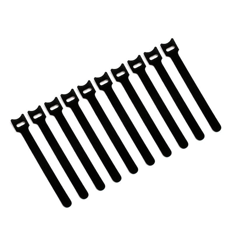 Attaches de câbles en Nylon réutilisables, 12x150mm, 10 pièces/lot, fermeture à glissière avec œillets: Black