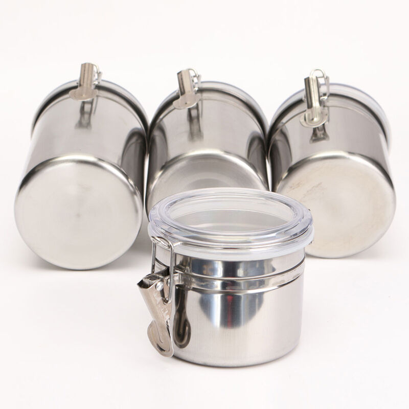 Stainless Steel Airtight Sealed Canister With Coffee Flour Sugar Container Holder Can Storage Bottles Jars For Coffee Bean