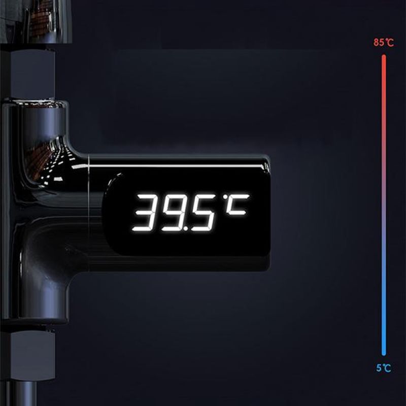 Shower Thermometer LED Digital Shower Thermometer Battery Free Visible Accurate Real Time Water Temperature Monitor