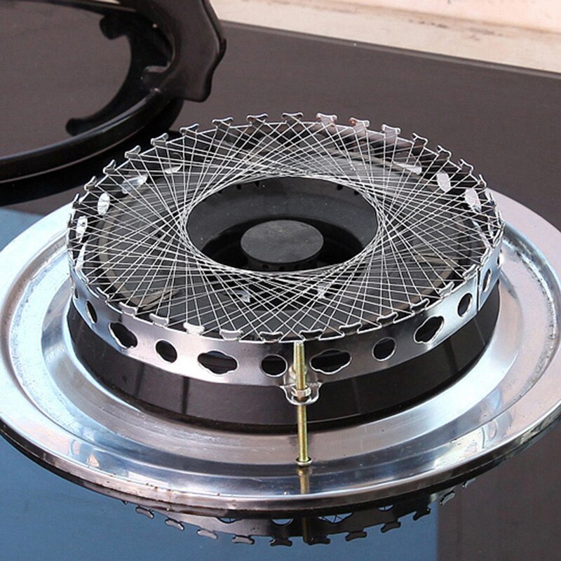 Kitchen Stove Windproof Net Stainless Steel Gas Cooker Stove Torch Net Saving Cover Windproof Round Mesh Pot Stand Adapter