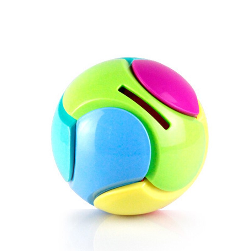 Sparegris plast samling puslespil farverig rund bold 3d puslespil intellektuel uddannelse legetøj til børn: Default Title