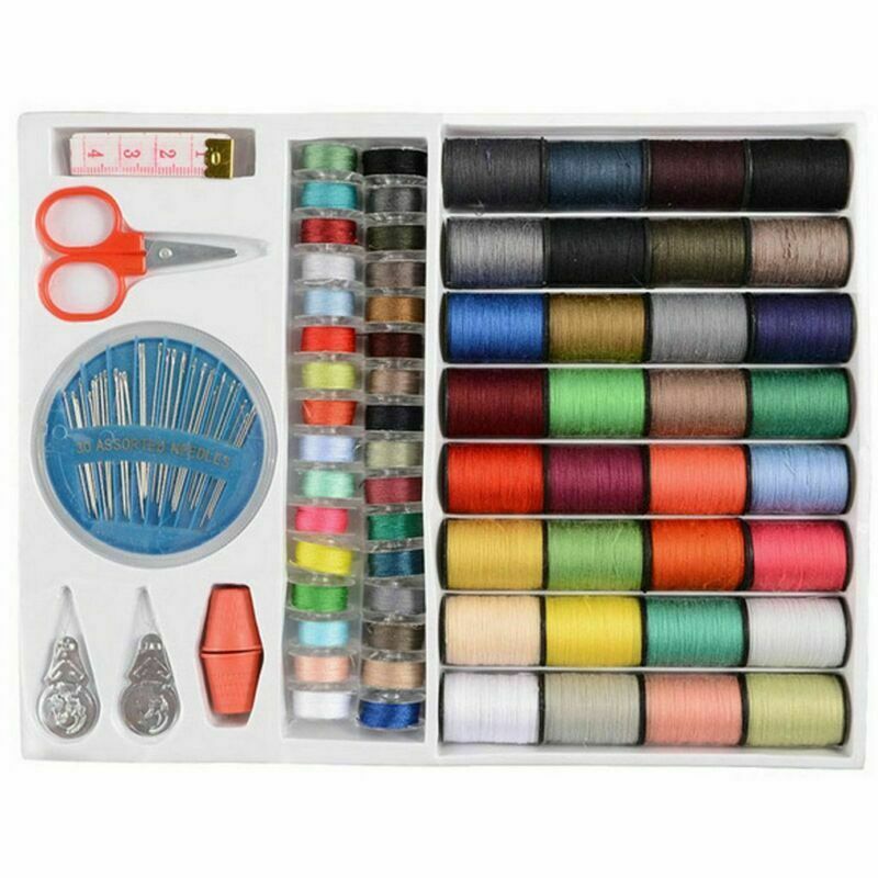 64 rollen naaimachine draad klos set spoel katoen klos naald tape kit voor thuis doe-het-zelf kleding naaien & stof tb