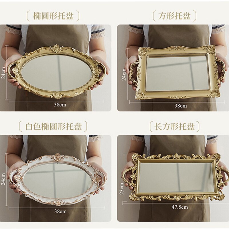 Bandeja de cristal decorativa Vintage, plato de almacenamiento para exhibición de Joyas y frutas, adornos de escritorio, adecuado para almacenamiento, novedad de 2022, # A