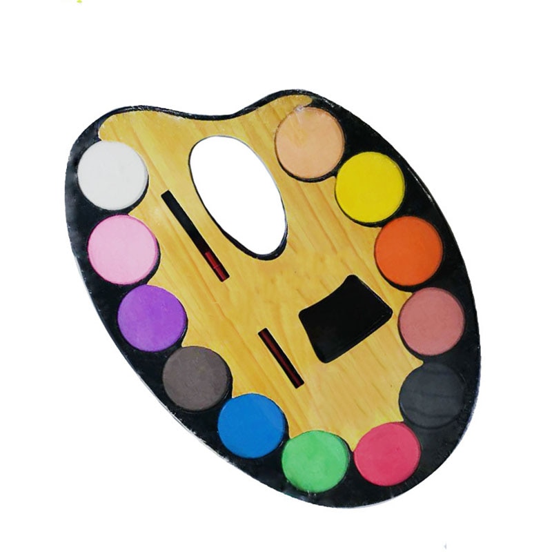 12 Kleuren Solid Aquarel Verf Verf Doos Met Penseel Heldere Kleur Draagbare Kids Aquarel Cake Art Supplies