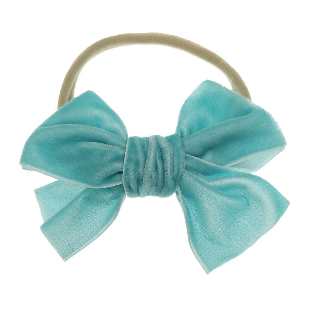 Effen Fluwelen Strik Baby Hoofdbanden Voor Meisjes Handgemaakte Nylon Elastische Zachte Knoop Baby Tulband Hoofdband Pasgeboren Baby Haaraccessoires: 17