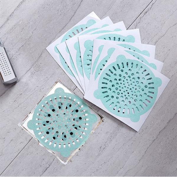 50PCS Universal Disposable Sink Filter One-time floor drain sticker Portable Drain Outlet Filter Hair Floor Floor Drain Stickers
