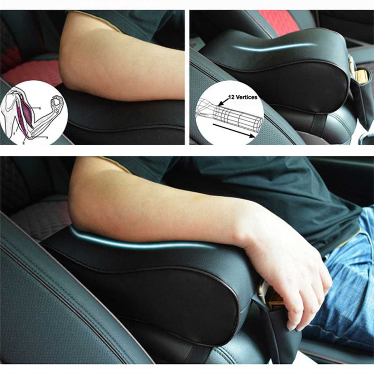 Car Armrest Universal Leather Pad Auto Armrests Car Center Console Arm Rest Seat Box Pad Vehicle Protective Car Styling