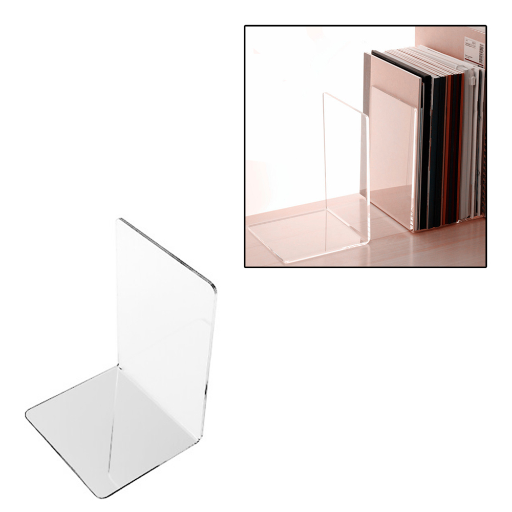 1pc bokhylla bokstöd transparent s/m/l skrivbordsset plast klar akrylverktyg akryl bokhylla bokmappar bokställ