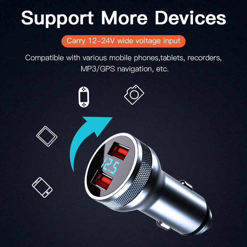 JUSFYU-cargador USB Dual para coche, carga rápida 36W, para iPhone, Xiaomi, Samsung, tipo C, QC PD 3,0, ranura para mechero de coche