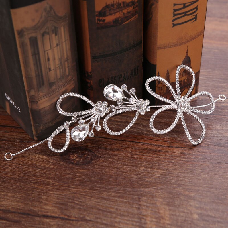 Hair Bands Pearl Wedding Hair Ornament Rhinestone Flower Women Bridal Head Decoration Handmade Crystal Hair Jewelry: A007