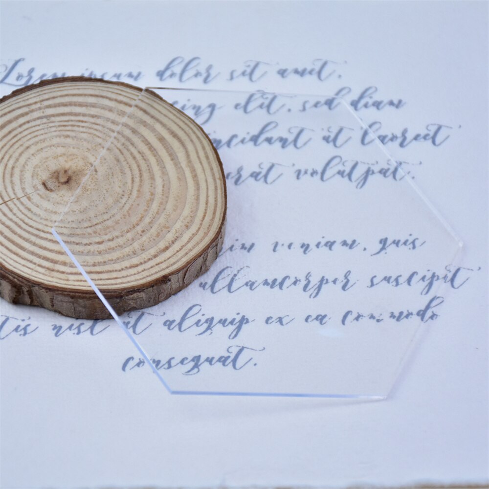 20Pcs Hexagon Clear Acryl Naamkaartjes Diy Blank Zitplaatsen Kaarten Voor Bruiloft Pary Banket Tafel Escort Nummers Platen Gast namen