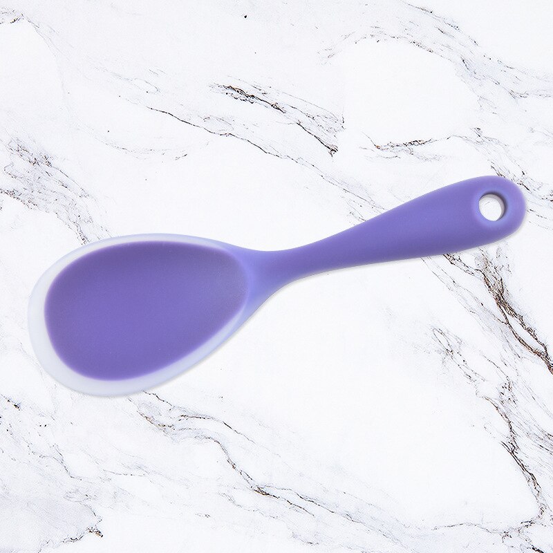 Silicone Rice Scoop High Temperature Resistant Rice Spoons Anti-scalding Rice Paddle For Kitchen Utensils: purple