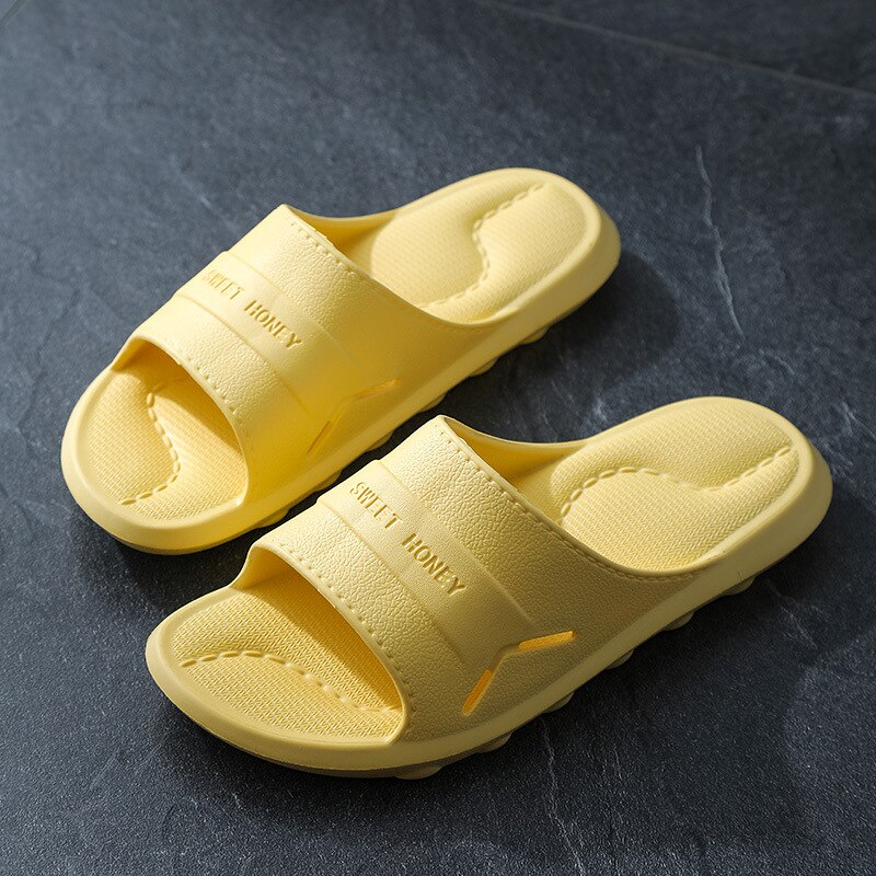 Pantoufles de Massage femme Couple maison intérieure antidérapante fond souple salle de bain bain en plastique EVA pantoufle mâle maison pantoufles hommes chaussures: YELLOW / 40-41
