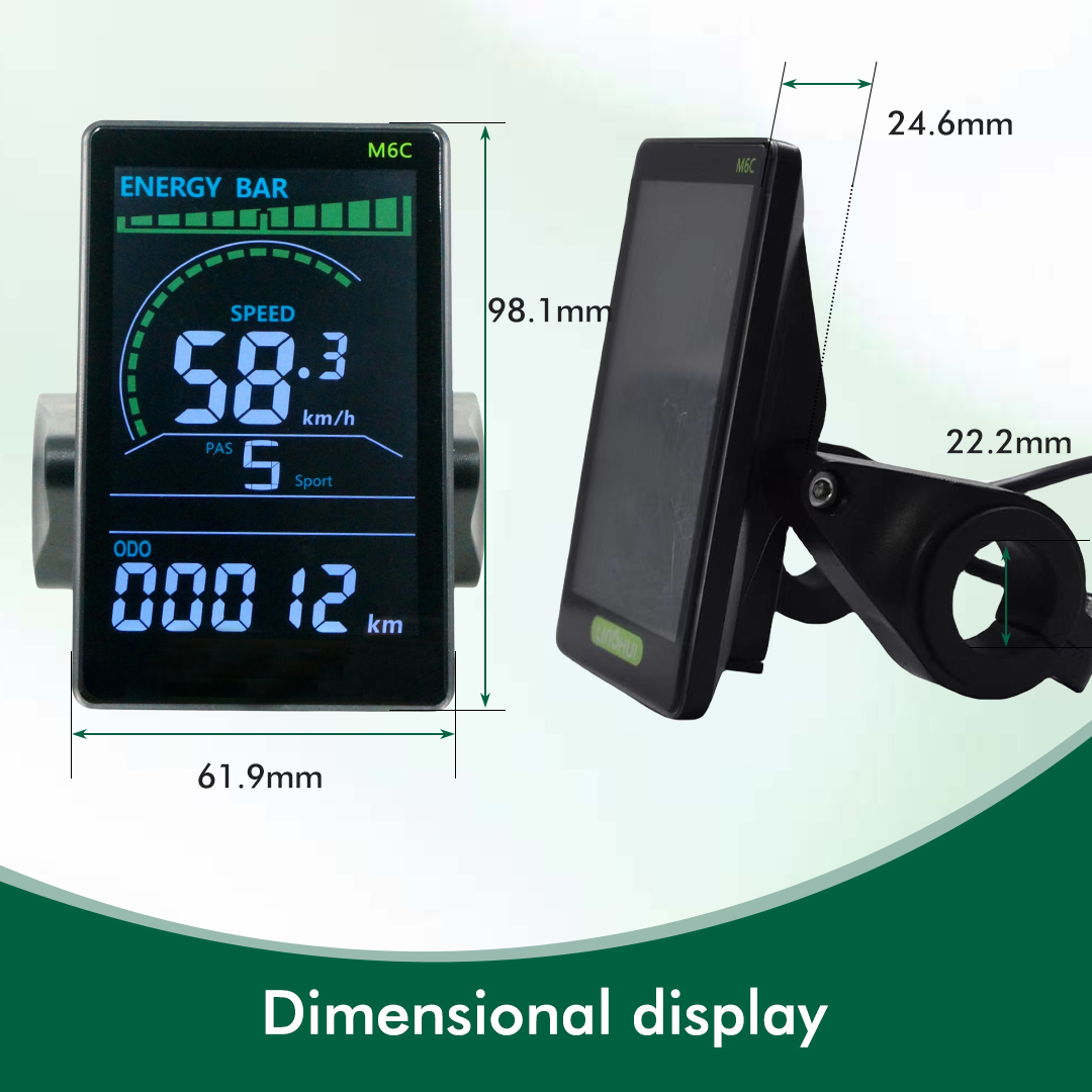 M6C 24V 36V 48V Elektrische Fiets LCD Display Meter Waterdicht E Scooter LCD Panel Kleurenscherm met USB Voor Mountain Elektrische Fiets