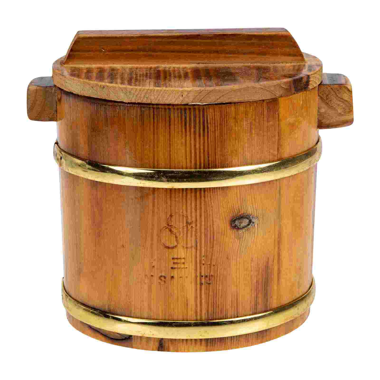 1 set of Wooden Rice Steamer Practical Steamed Rice Bucket Wooden Steamed Rice Bucket