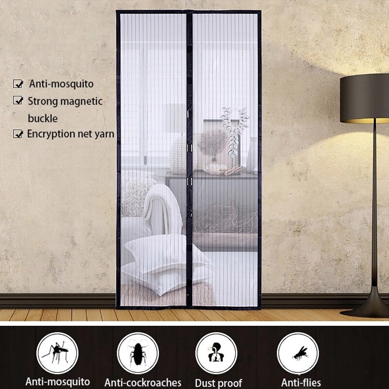 Magnetic Screen Door Curtain Net Anti Insect Mesh Fly Screen Mosquito Protection Net Reinforced Magnetic Screen Door Curtain