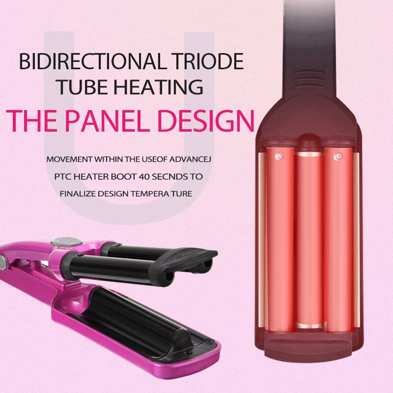 Wave Hair Styler 3 Barrels Big Wave Curling Iron Hair Curlers Crimping Iron Fluffy Waver Salon Hair Styling Tools