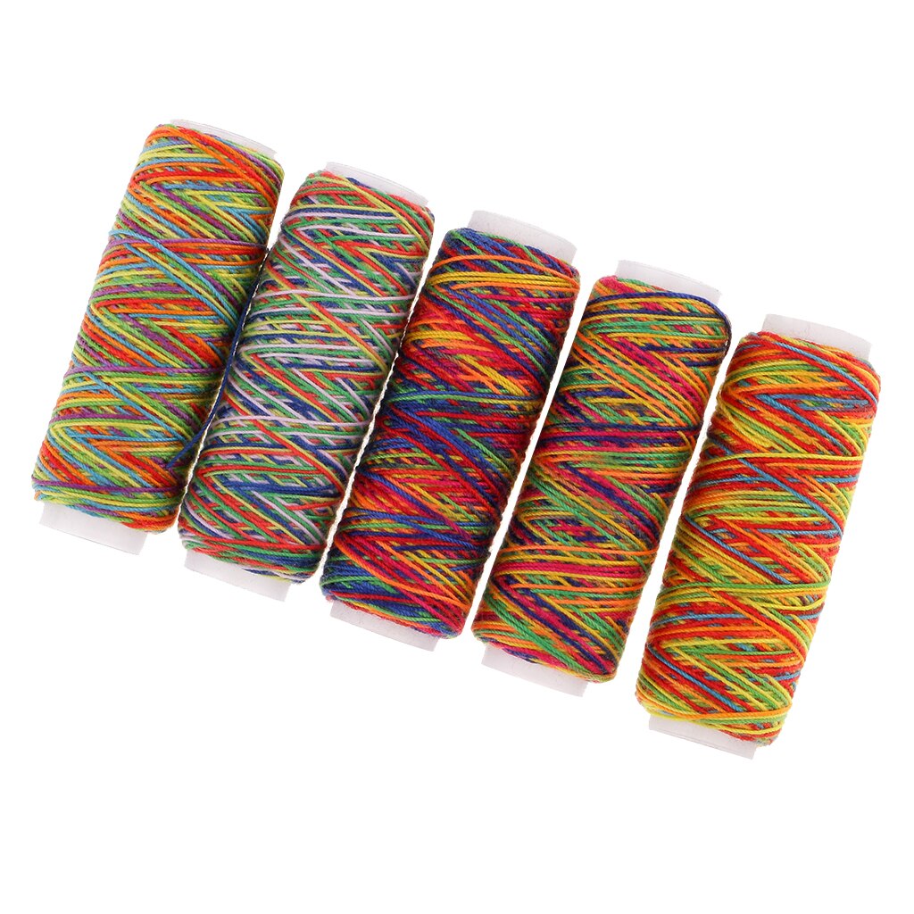 5pcs Rainbow Sewing Thread For Upholstery Leather Canvas Outdoor Beading Bag
