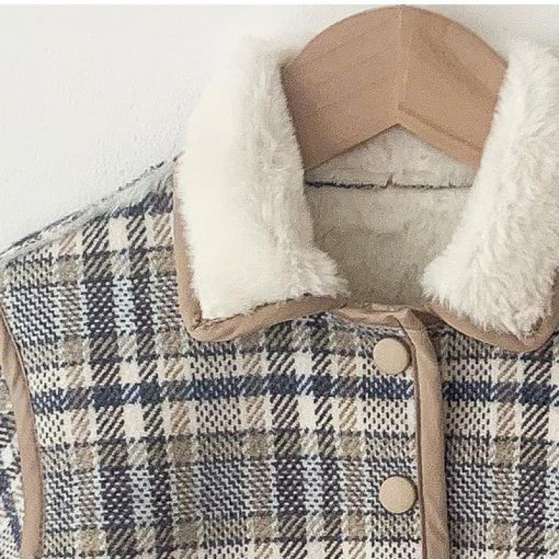 2021 inverno roupas recém-nascidos meninos moda quente acolchoado infantil meninas bonito xadrez de manga comprida lapela conjunto