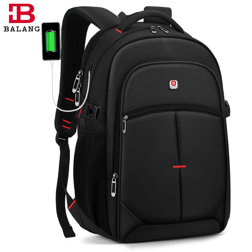 Balang mochilas casuais dos homens à prova dwaterproof água 15.6-17 Polegada portátil mochila usb grande capacidade mochila escolar masculino 2020 novo