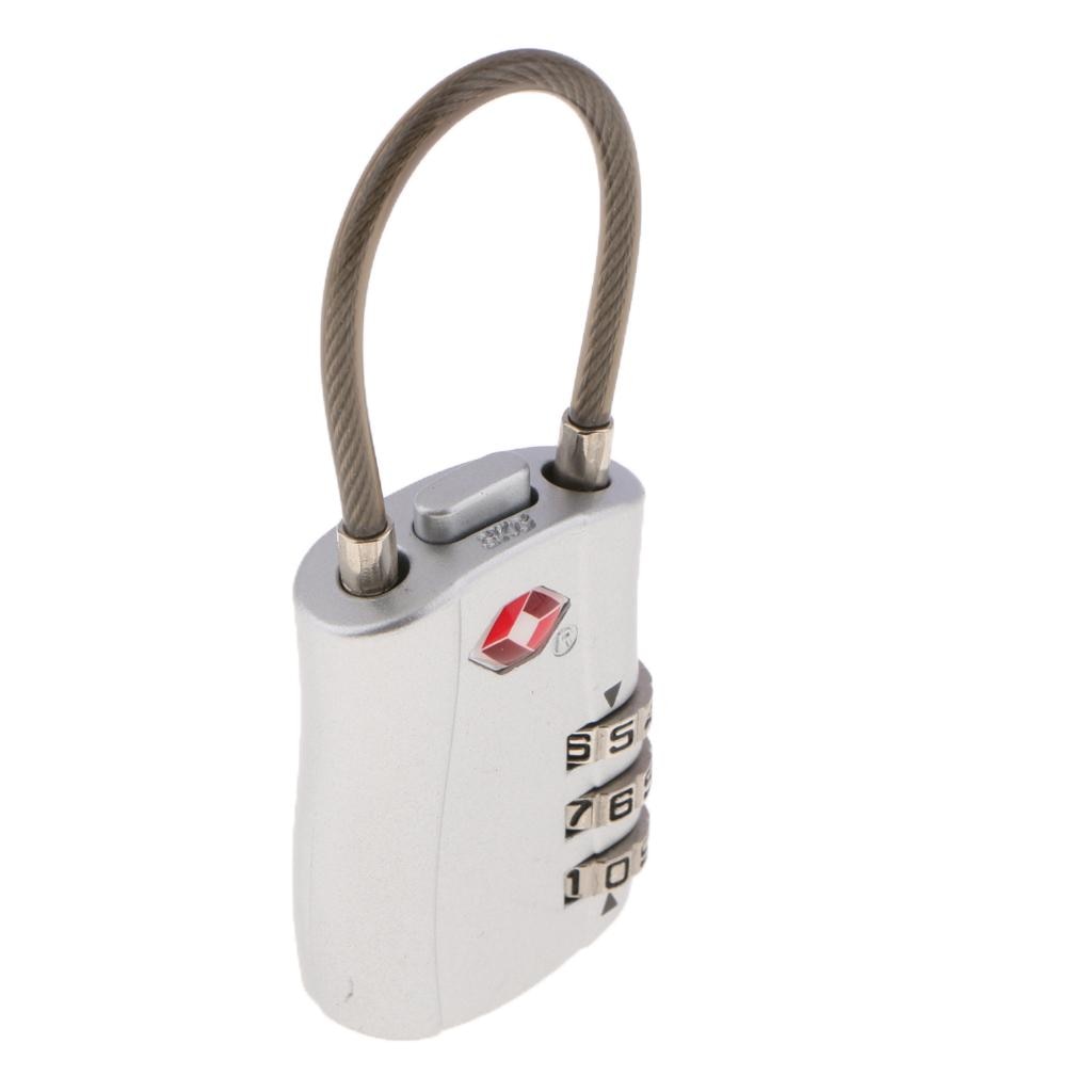 TSA 3 Digit Combination Lock Luggage Suitcase Padlock Reset- TSA002