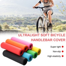 Empuñaduras de silicona para bicicleta de montaña, ultraligeras, suaves, antideslizantes, de fácil instalación, , 1 par