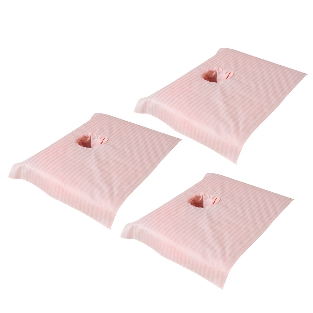 3Pcs Gezicht Gat Cover Spa Massage Laken Sectionele 50x80cm: Jade Pink