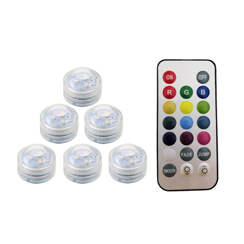 RGB Submersible LED Lights Battery Operated IP68 Waterproof Underwater Light for Pond Swimming Pool Fish Tank Wedding Party lamp