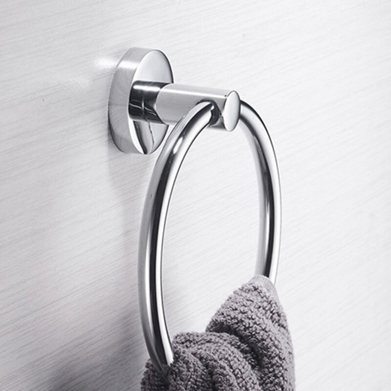Towel Ring Bath Wall Mounted Chrome Towel Ring Hand Rack Roll Rail Towel Holder Toilet Furnitures Bathroom Hardware tools