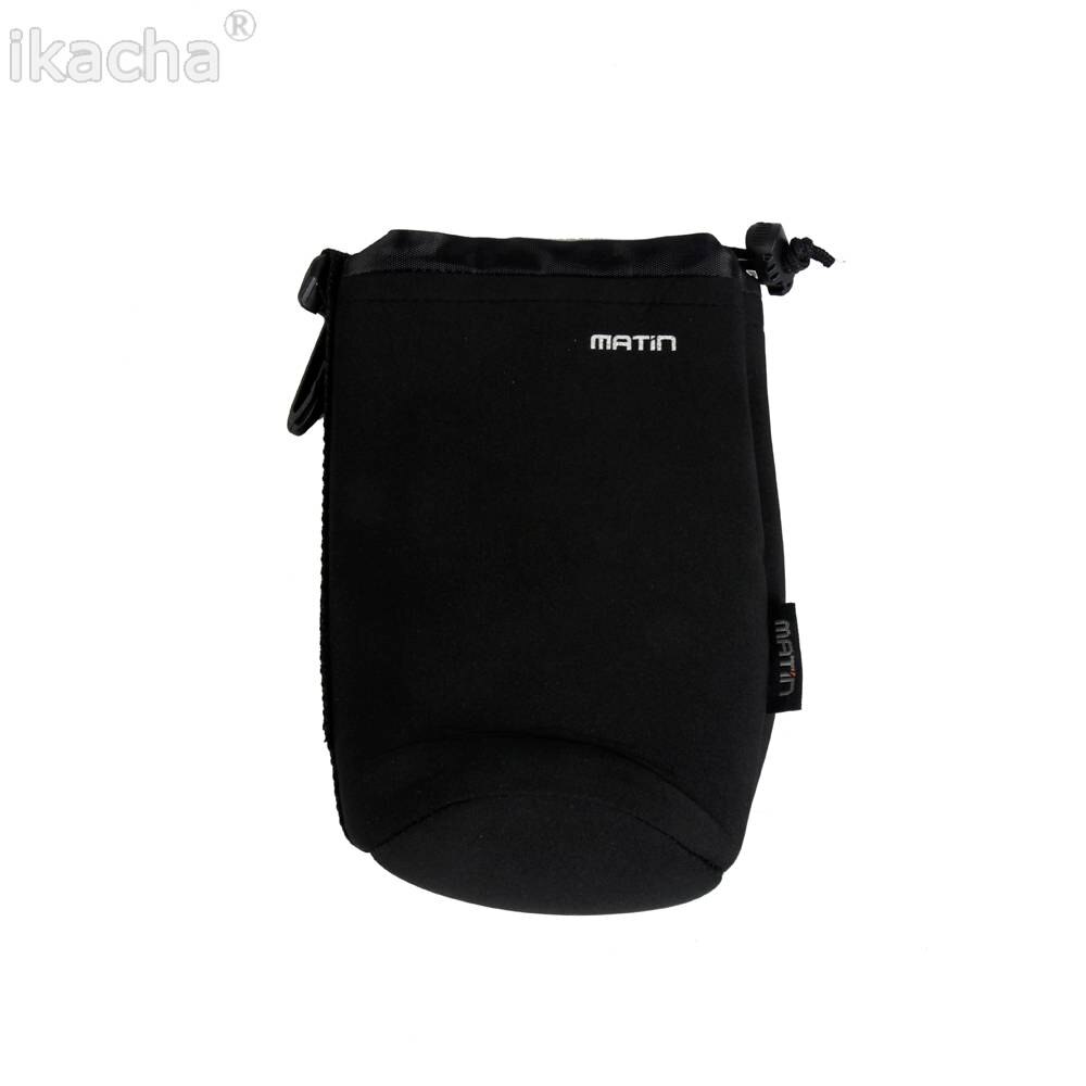 Waterproof Universal Matin Neoprene Soft Video Camera Lens Pouch Bag Case Full Size S M L XL For Canon Nikon Sony Black: L Size