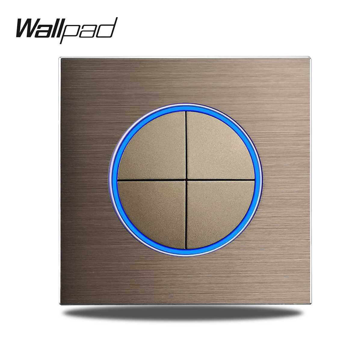Bruine Wandschakelaar Met Ronde Led-Lichtknop 1 2 3 4 Bende Lichtschakelaar Geborsteld Aluminium Metalen Paneel, L6 Serie: 3XL / Lavendel