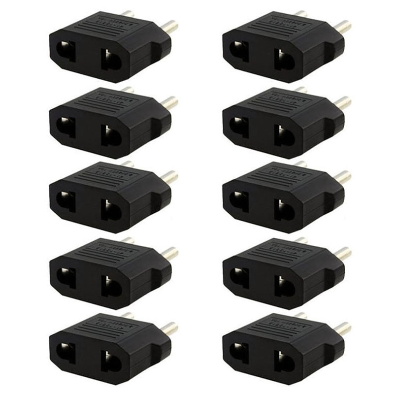 10 Pcs Us Usa Naar Eu Europa Euro Stekker Converter Travel Adapter Oplader