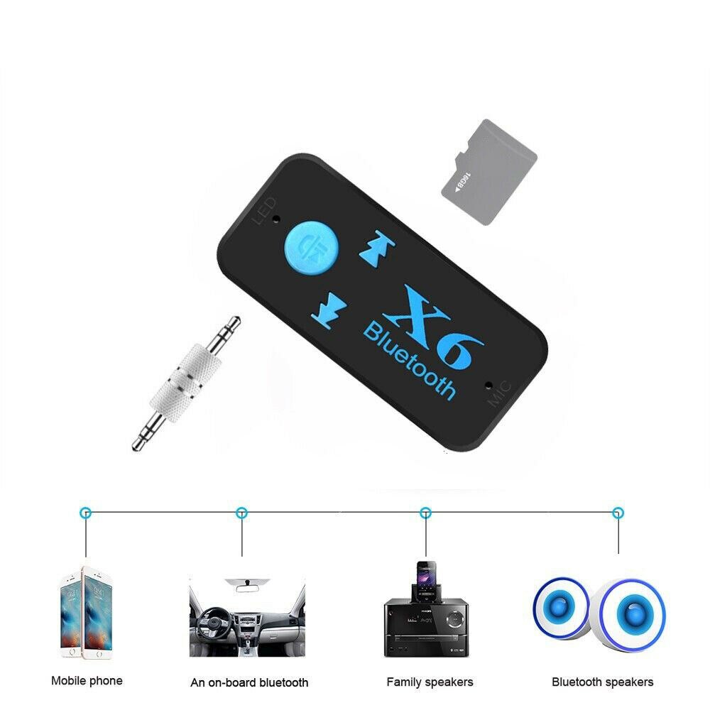 X6 Wireless Bluetooth5.0Audio Music Receiver Support TF C ard