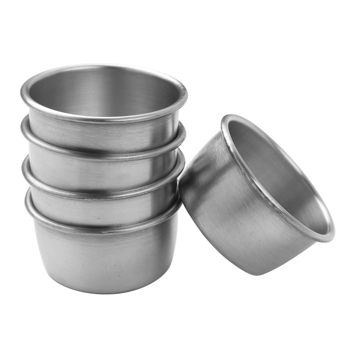 5 stk saus kopper rustfritt stål oppbevaring smør ketchup saus beholder til restaurant hjemmefest mini forrett tallerkener retter