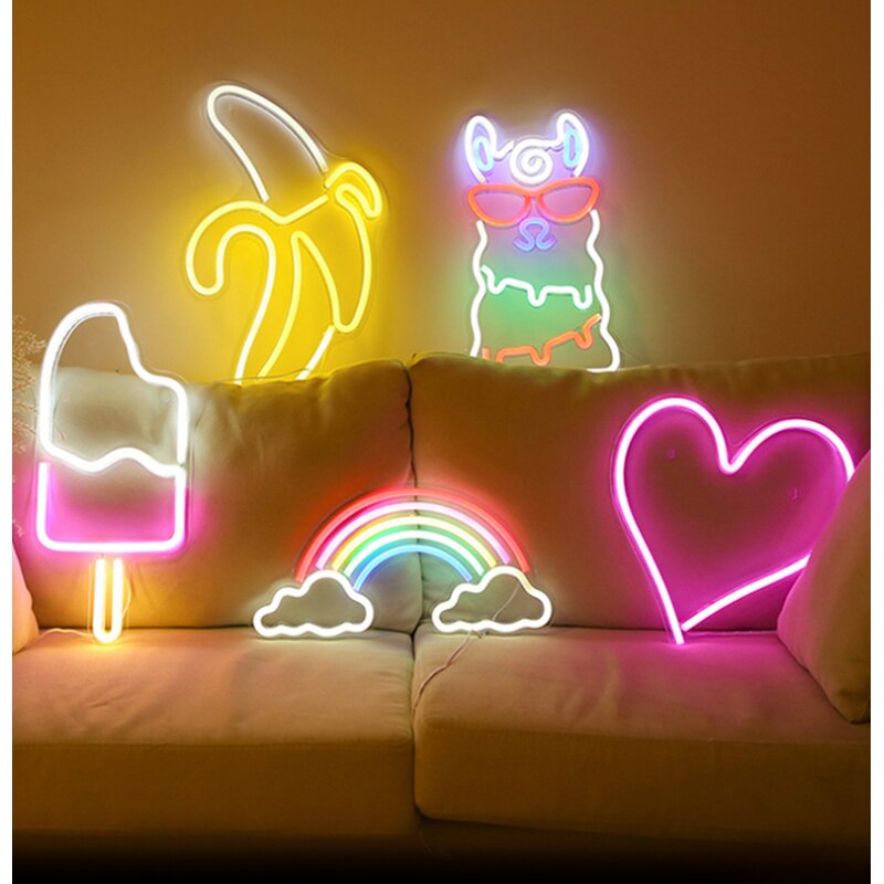 INS Style USB LED Wall Lamp Flamingo Cat Lip Star Cloud Night Light For Room Decor Wedding Bithday Bachelorette Party