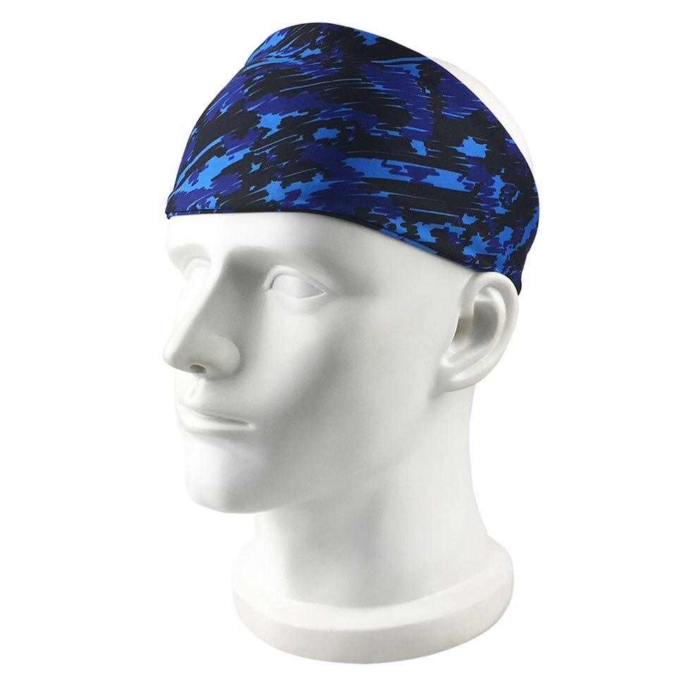 Coole sporthoofdband yoga hoofdband hoofddeksel sport fitness hoofdband haarbanden voor mannen en vrouwen: Schets blauw