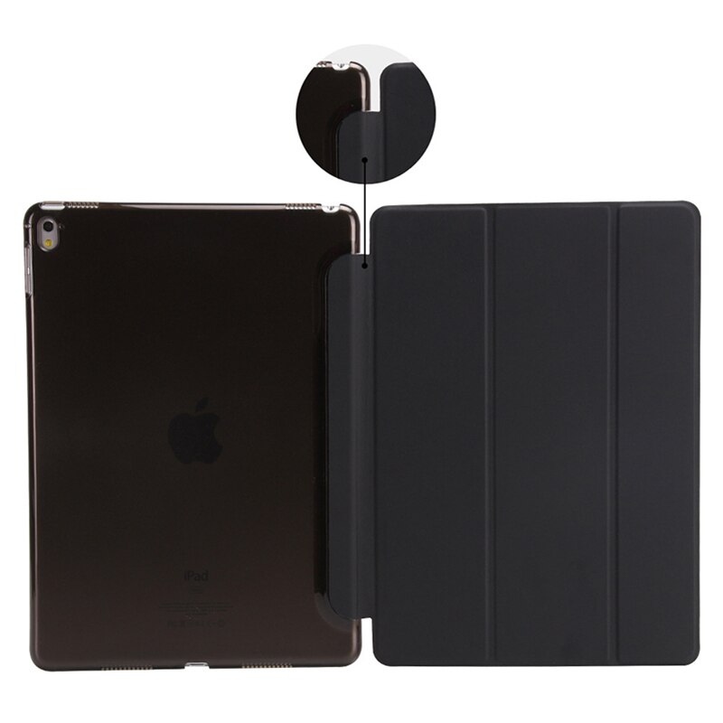 For iPad 9.7 Case Magnetic Pu Leather Stand Smart Cover for iPad 5 6 Air 1 2 5th 6th Generation With Stylus Pen+Film: Slim9.7-Black