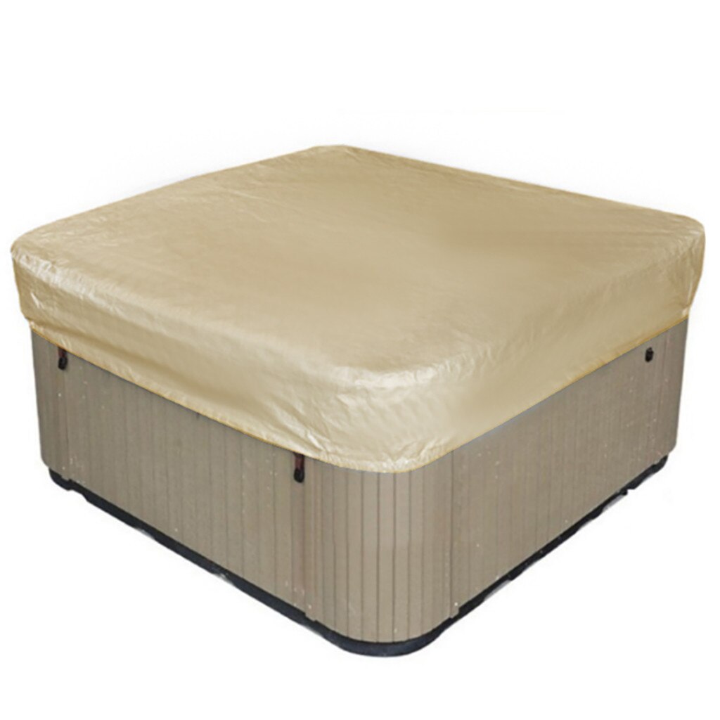Bathtub Dust Cover Outdoor Square Tub Top Cover Waterproof Canopy Dust Cover Silver Coated Rain #3: Beige