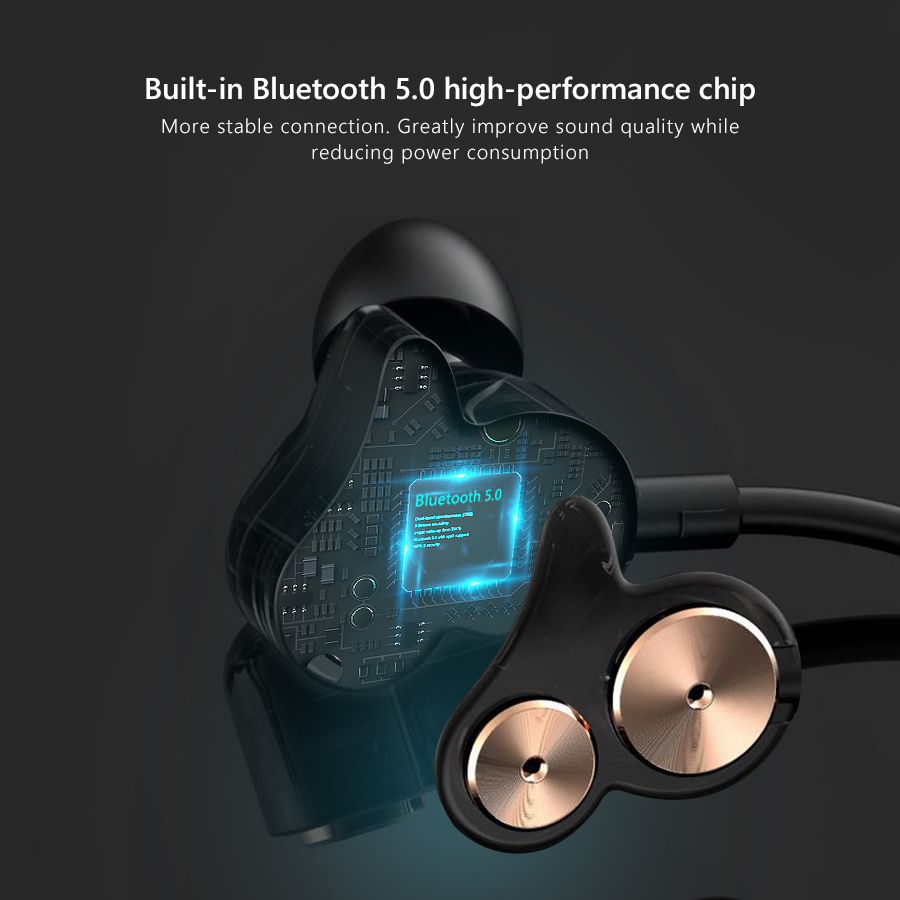 CBAOOO DT05 V5.0 Wireless Bluetooth Earphone 8D Stereo Headset Neckband Sport Earbuds Bass Headphones With Mic For All Phone
