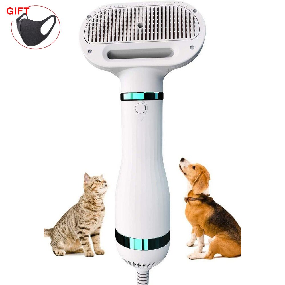 Hondenhaardroger kam 2 in 1 huisdierhaardroger draagbare borstel met laag geluidsniveau huisdierkam kattenkam snel droogt hondenhaar scheerkwast huisdiergereedschap