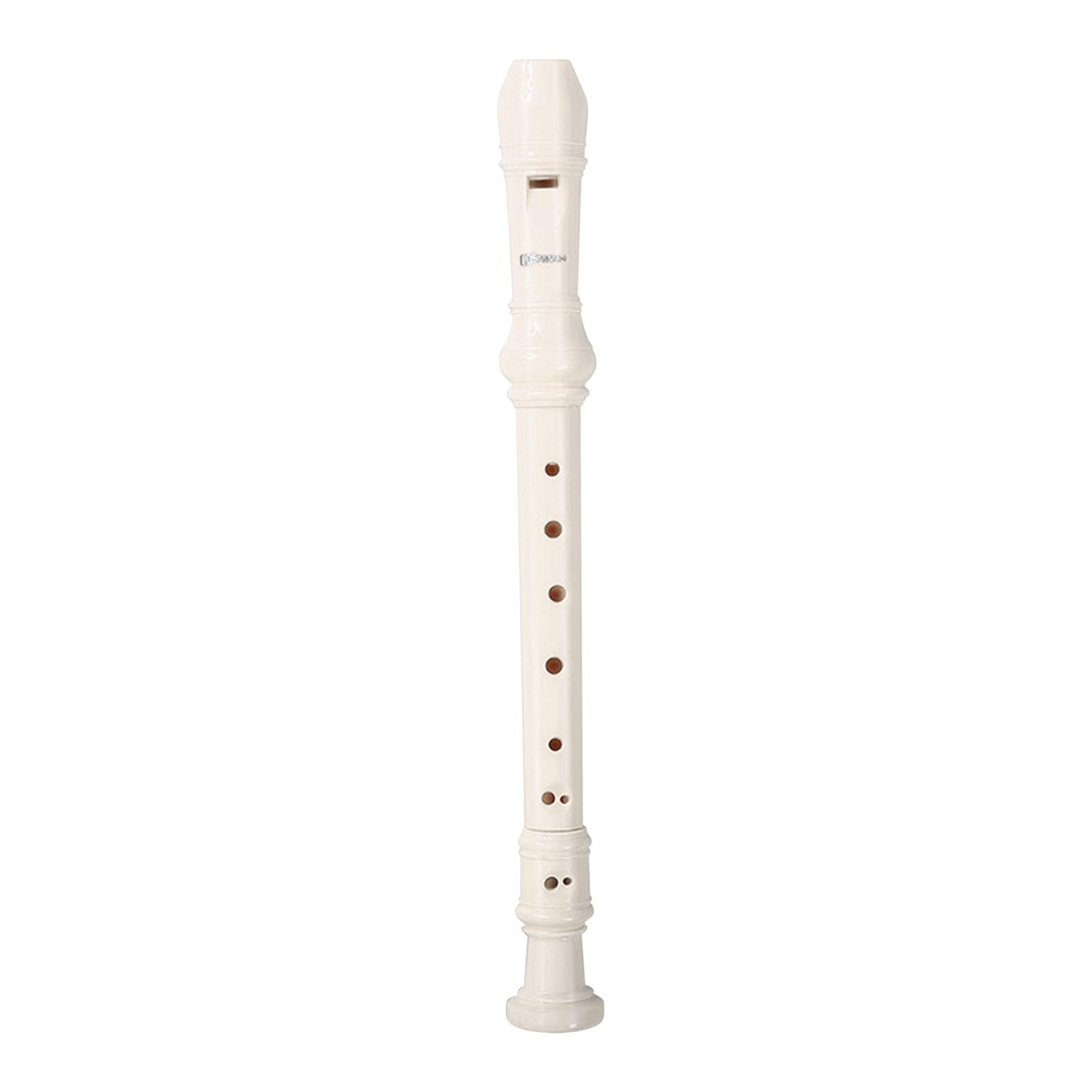 German Style Soprano Recorder Long Flute for Musicians Teens Birthday: White 8 Hole