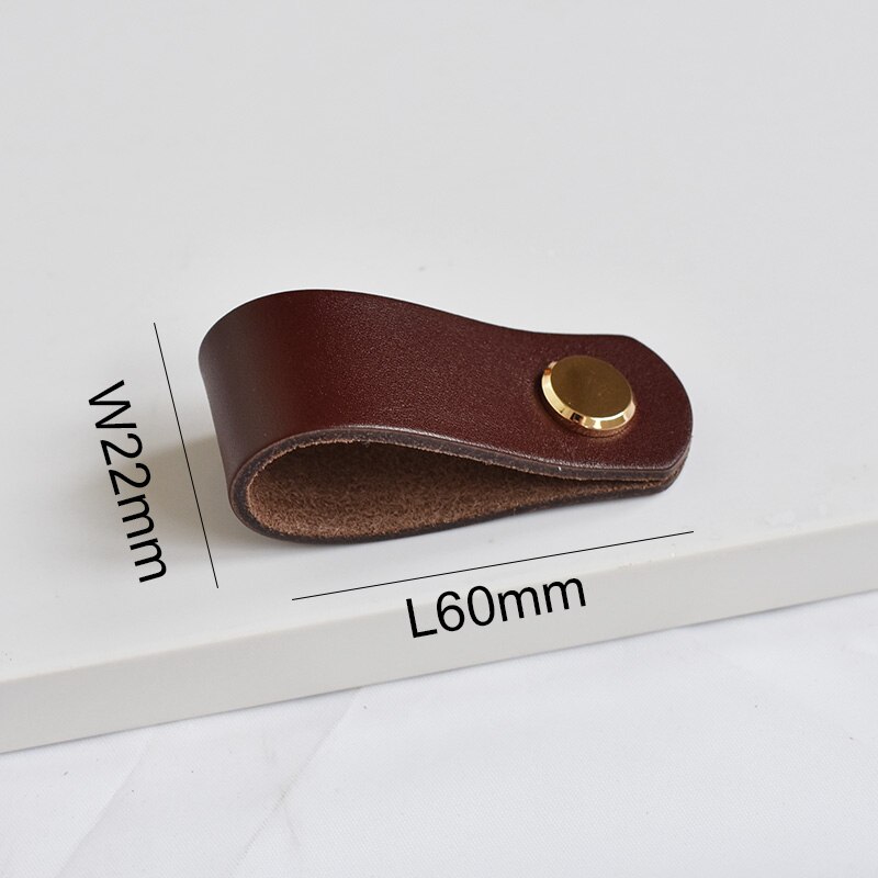 Mässingsbrunt läder handtag och skåp garderob dörr lådor handtag knopp byrå drar #39 rum knoppar tiradores: Brun-guld