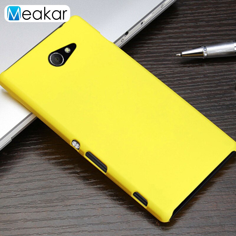 Coque Cover 4.8For Sony Xperia M2 Case For Sony Xperia M2 M 2 Aqua Dual D2303 D2403 D2302 D2305 Phone Back Coque Cover Case: yellow